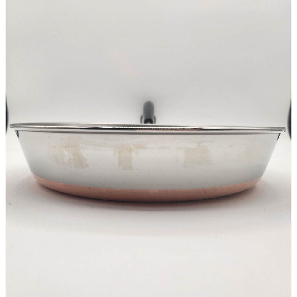 Revere Ware 1801 9 inch Skillet Frying Pan Copper Bottom Clinton ILL 95c - Picture 4 of 16